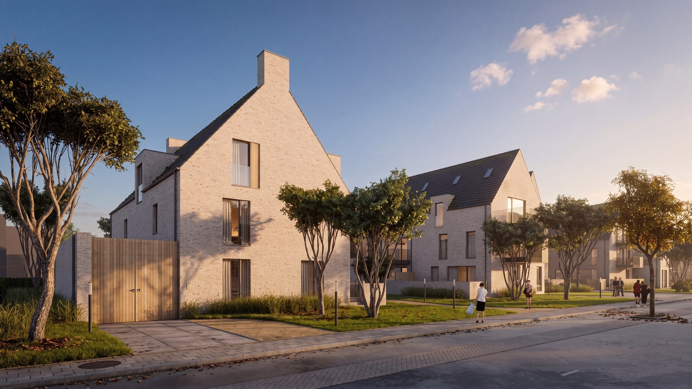De Hageskes — Drie meergezinswoningen rond een nieuw dorpsplein